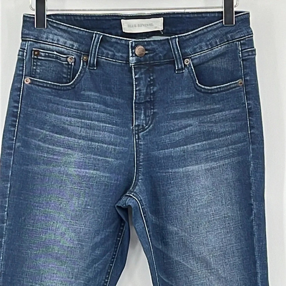 Blue Revival Embellished Hem Dark Wash Jeans - Size 27 - Picture 2 of 7